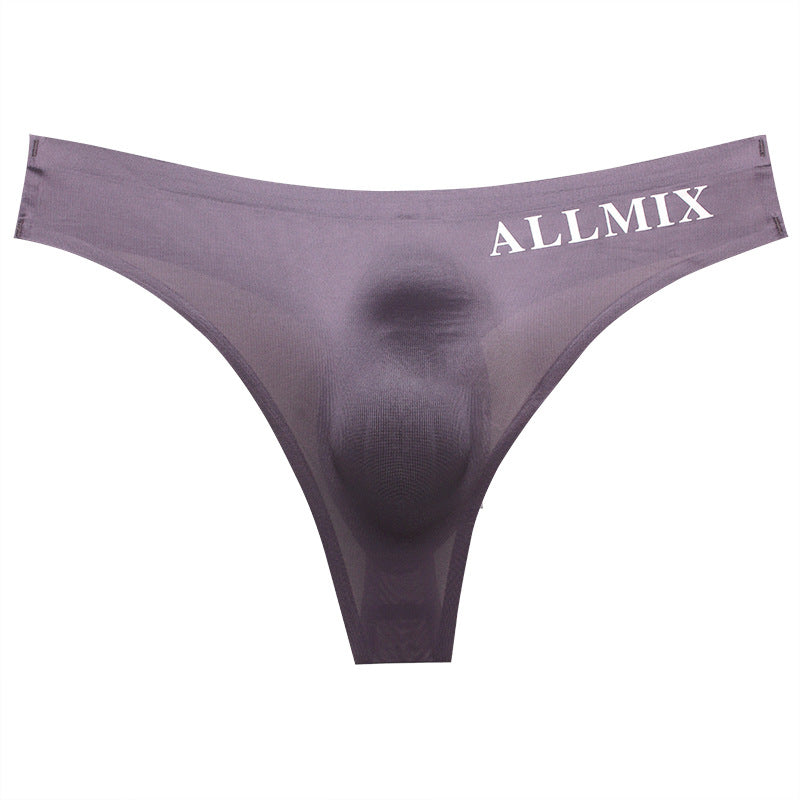 【 】Sexy Low Waist Transparent Ice Silk Seamless Thong