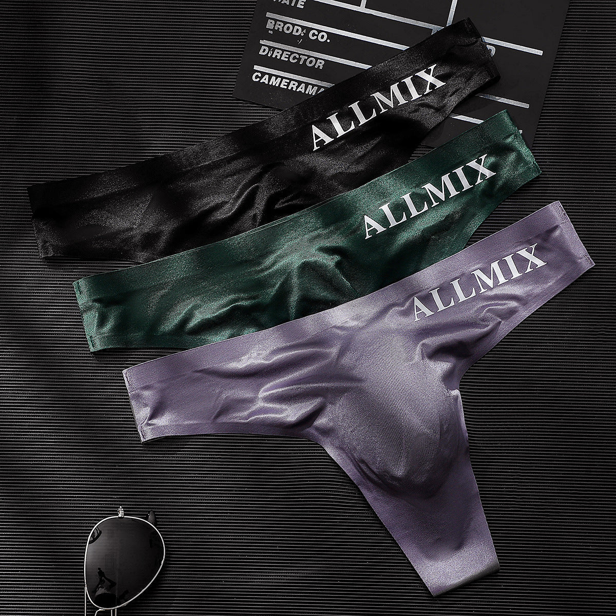 【 】Sexy Low Waist Transparent Ice Silk Seamless Thong